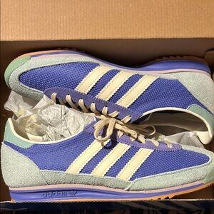 Adidas Purple and Cream Retro Sneakers